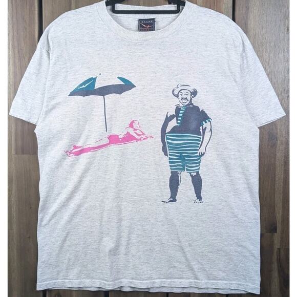 Jantzen Sport Vintage 90s Swimwear Surf Art Colorful Promo Funny T-shirt Large - Picture 2 of 8